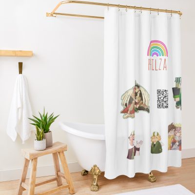Philza Sticker Pack Shower Curtain Official Philza Merch